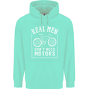Cycling Real Men Don't Need Motors Bike Mens 80% Cotton Hoodie Peppermint