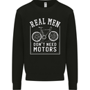 Cycling Real Men Don't Need Motors Bike Mens Sweatshirt Jumper Black