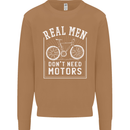 Cycling Real Men Don't Need Motors Bike Mens Sweatshirt Jumper Caramel Latte