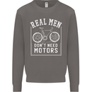 Cycling Real Men Don't Need Motors Bike Mens Sweatshirt Jumper Charcoal