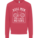 Cycling Real Men Don't Need Motors Bike Mens Sweatshirt Jumper Heliconia
