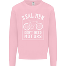 Cycling Real Men Don't Need Motors Bike Mens Sweatshirt Jumper Light Pink