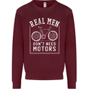 Cycling Real Men Don't Need Motors Bike Mens Sweatshirt Jumper Maroon