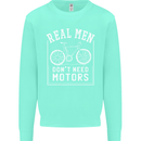 Cycling Real Men Don't Need Motors Bike Mens Sweatshirt Jumper Peppermint