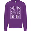 Cycling Real Men Don't Need Motors Bike Mens Sweatshirt Jumper Purple