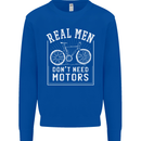 Cycling Real Men Don't Need Motors Bike Mens Sweatshirt Jumper Royal Blue