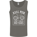 Cycling Real Men Don't Need Motors Bike Mens Vest Tank Top Charcoal