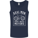 Cycling Real Men Don't Need Motors Bike Mens Vest Tank Top Navy Blue