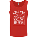 Cycling Real Men Don't Need Motors Bike Mens Vest Tank Top Red
