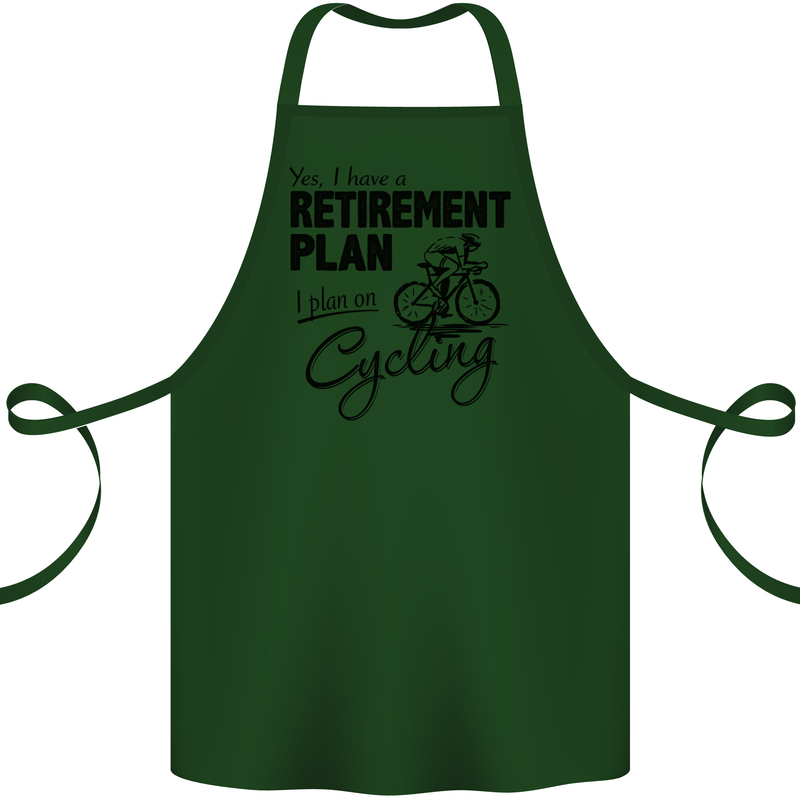 Cycling Retirement Plan Cyclist Bicycle Cotton Apron 100% Organic Forest Green