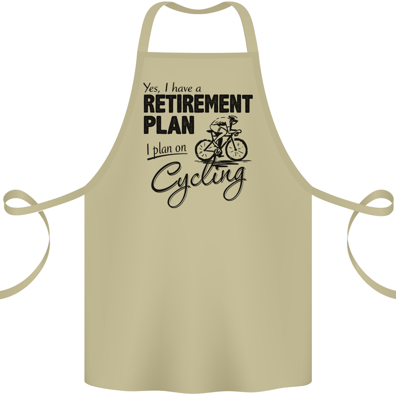 Cycling Retirement Plan Cyclist Bicycle Cotton Apron 100% Organic Khaki