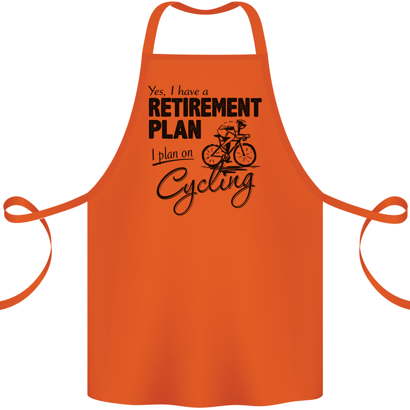Cycling Retirement Plan Cyclist Bicycle Cotton Apron 100% Organic Orange