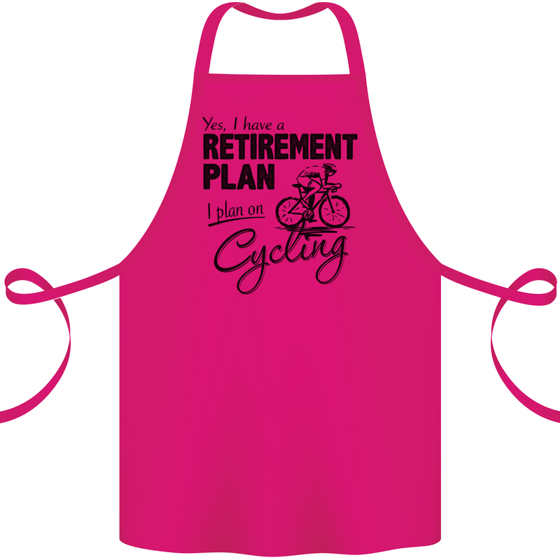 Cycling Retirement Plan Cyclist Bicycle Cotton Apron 100% Organic Pink