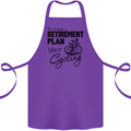 Cycling Retirement Plan Cyclist Bicycle Cotton Apron 100% Organic Purple