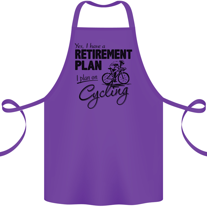 Cycling Retirement Plan Cyclist Bicycle Cotton Apron 100% Organic Purple