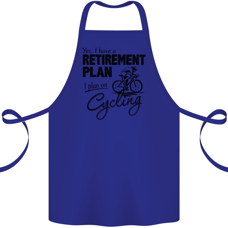 Cycling Retirement Plan Cyclist Bicycle Cotton Apron 100% Organic Royal Blue