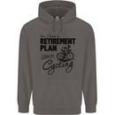 Cycling Retirement Plan Cyclist Bicycle Mens 80% Cotton Hoodie Charcoal
