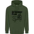 Cycling Retirement Plan Cyclist Bicycle Mens 80% Cotton Hoodie Forest Green