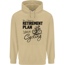 Cycling Retirement Plan Cyclist Bicycle Mens 80% Cotton Hoodie Sand