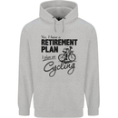 Cycling Retirement Plan Cyclist Bicycle Mens 80% Cotton Hoodie Sports Grey