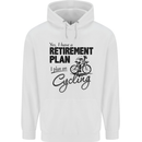 Cycling Retirement Plan Cyclist Bicycle Mens 80% Cotton Hoodie White