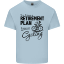 Cycling Retirement Plan Cyclist Bicycle Mens Cotton T-Shirt Tee Top Light Blue
