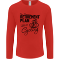 Cycling Retirement Plan Cyclist Bicycle Mens Long Sleeve T-Shirt Red