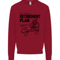 Cycling Retirement Plan Cyclist Bicycle Mens Sweatshirt Jumper Red