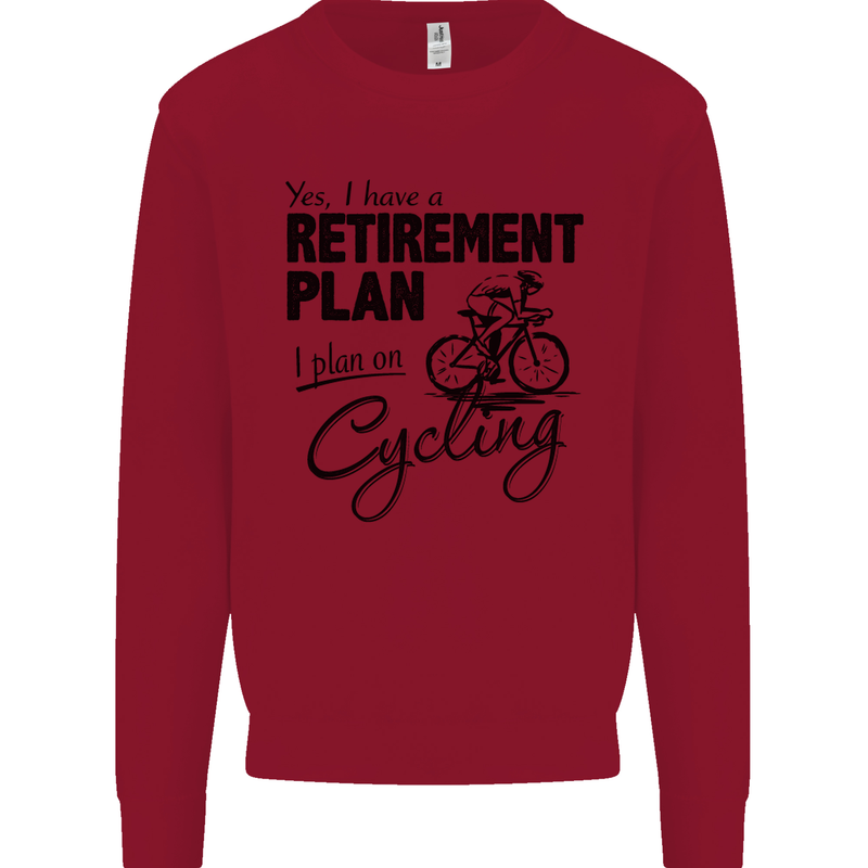 Cycling Retirement Plan Cyclist Bicycle Mens Sweatshirt Jumper Red