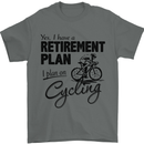 Cycling Retirement Plan Cyclist Bicycle Mens T-Shirt Cotton Gildan Charcoal