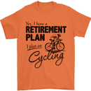 Cycling Retirement Plan Cyclist Bicycle Mens T-Shirt Cotton Gildan Orange