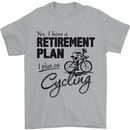 Cycling Retirement Plan Cyclist Bicycle Mens T-Shirt Cotton Gildan Sports Grey