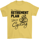 Cycling Retirement Plan Cyclist Bicycle Mens T-Shirt Cotton Gildan Yellow