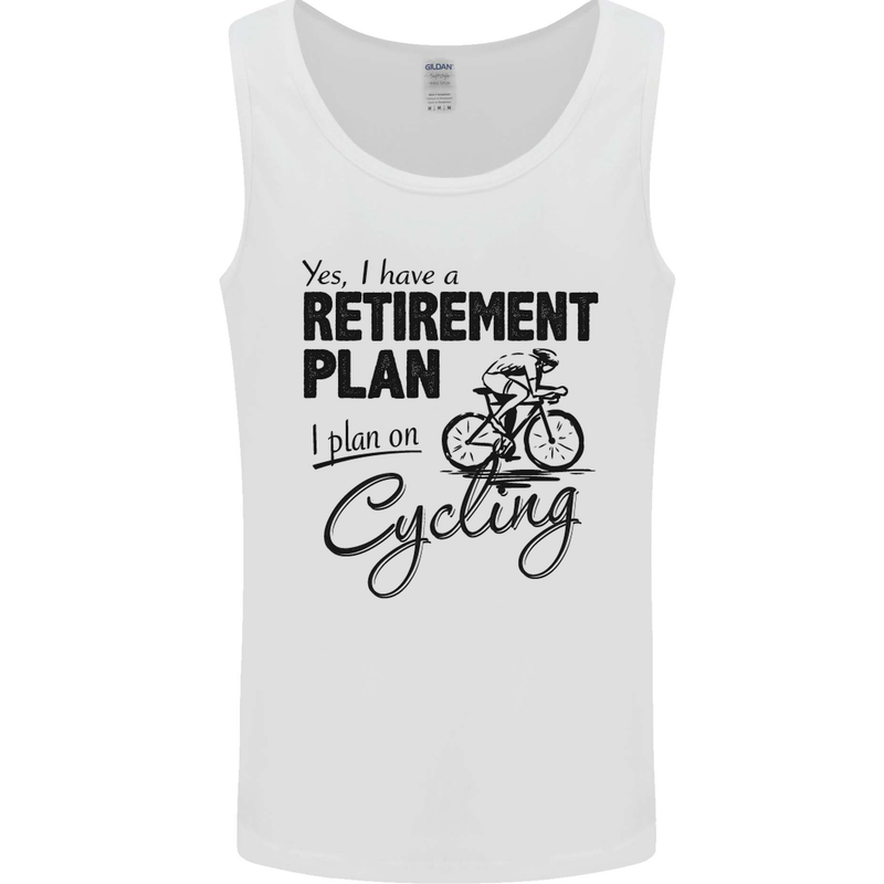 Cycling Retirement Plan Cyclist Bicycle Mens Vest Tank Top White