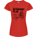 Cycling Retirement Plan Cyclist Bicycle Womens Petite Cut T-Shirt Red