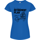 Cycling Retirement Plan Cyclist Bicycle Womens Petite Cut T-Shirt Royal Blue