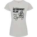 Cycling Retirement Plan Cyclist Bicycle Womens Petite Cut T-Shirt Sports Grey