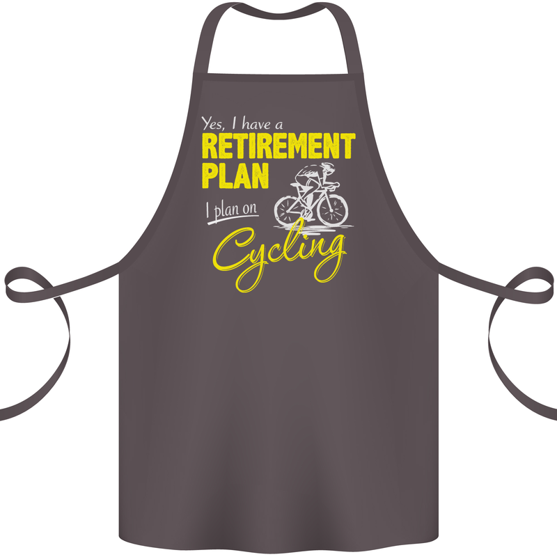 Cycling Retirement Plan Cyclist Funny Cotton Apron 100% Organic Dark Grey