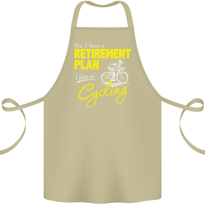 Cycling Retirement Plan Cyclist Funny Cotton Apron 100% Organic Khaki