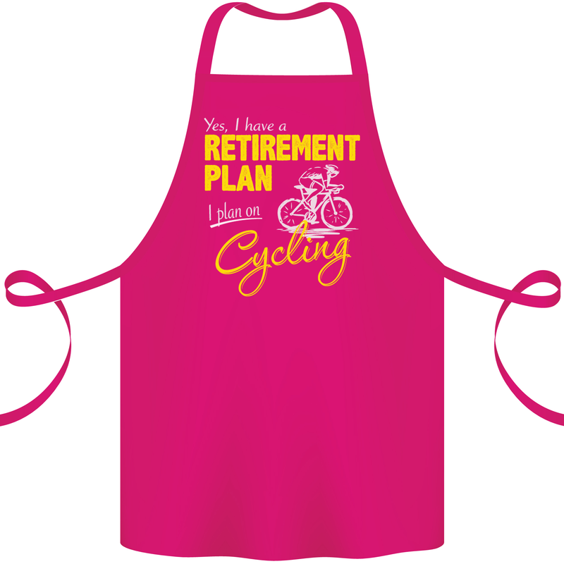 Cycling Retirement Plan Cyclist Funny Cotton Apron 100% Organic Pink