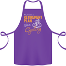 Cycling Retirement Plan Cyclist Funny Cotton Apron 100% Organic Purple