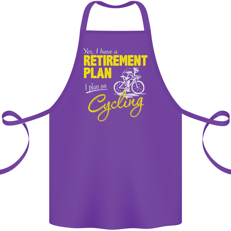 Cycling Retirement Plan Cyclist Funny Cotton Apron 100% Organic Purple