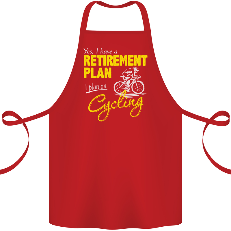 Cycling Retirement Plan Cyclist Funny Cotton Apron 100% Organic Red