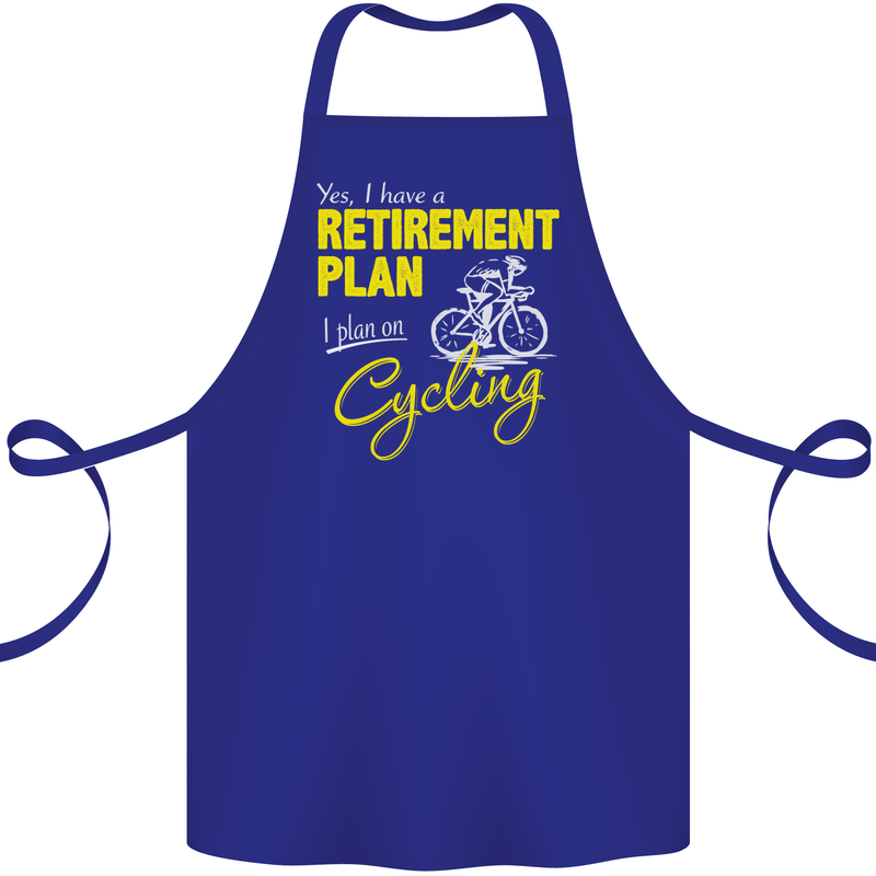 Cycling Retirement Plan Cyclist Funny Cotton Apron 100% Organic Royal Blue