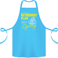Cycling Retirement Plan Cyclist Funny Cotton Apron 100% Organic Turquoise