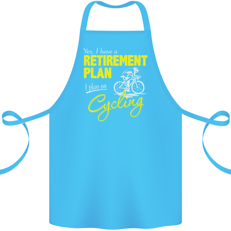 Cycling Retirement Plan Cyclist Funny Cotton Apron 100% Organic Turquoise