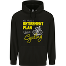 Cycling Retirement Plan Cyclist Funny Mens 80% Cotton Hoodie Black