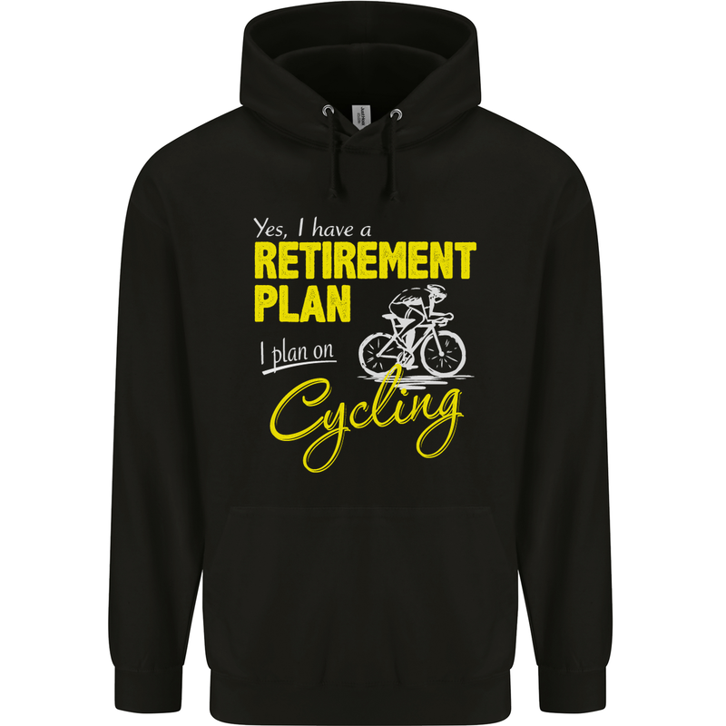 Cycling Retirement Plan Cyclist Funny Mens 80% Cotton Hoodie Black