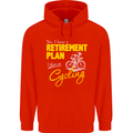 Cycling Retirement Plan Cyclist Funny Mens 80% Cotton Hoodie Bright Red