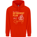 Cycling Retirement Plan Cyclist Funny Mens 80% Cotton Hoodie Bright Red